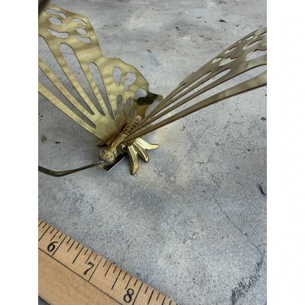 vintage 1970s brass butterfly wall Art  decor Set Of 2 Made In Korea